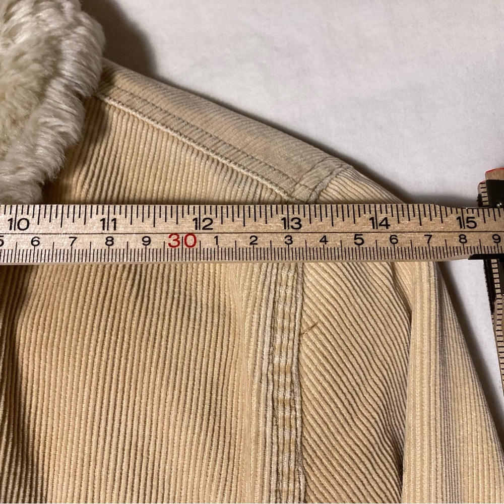 Hollister Size S Corduroy Bomber Jacket w/ Faux Fur Neck and Zipper Front - Picture 7 of 16
